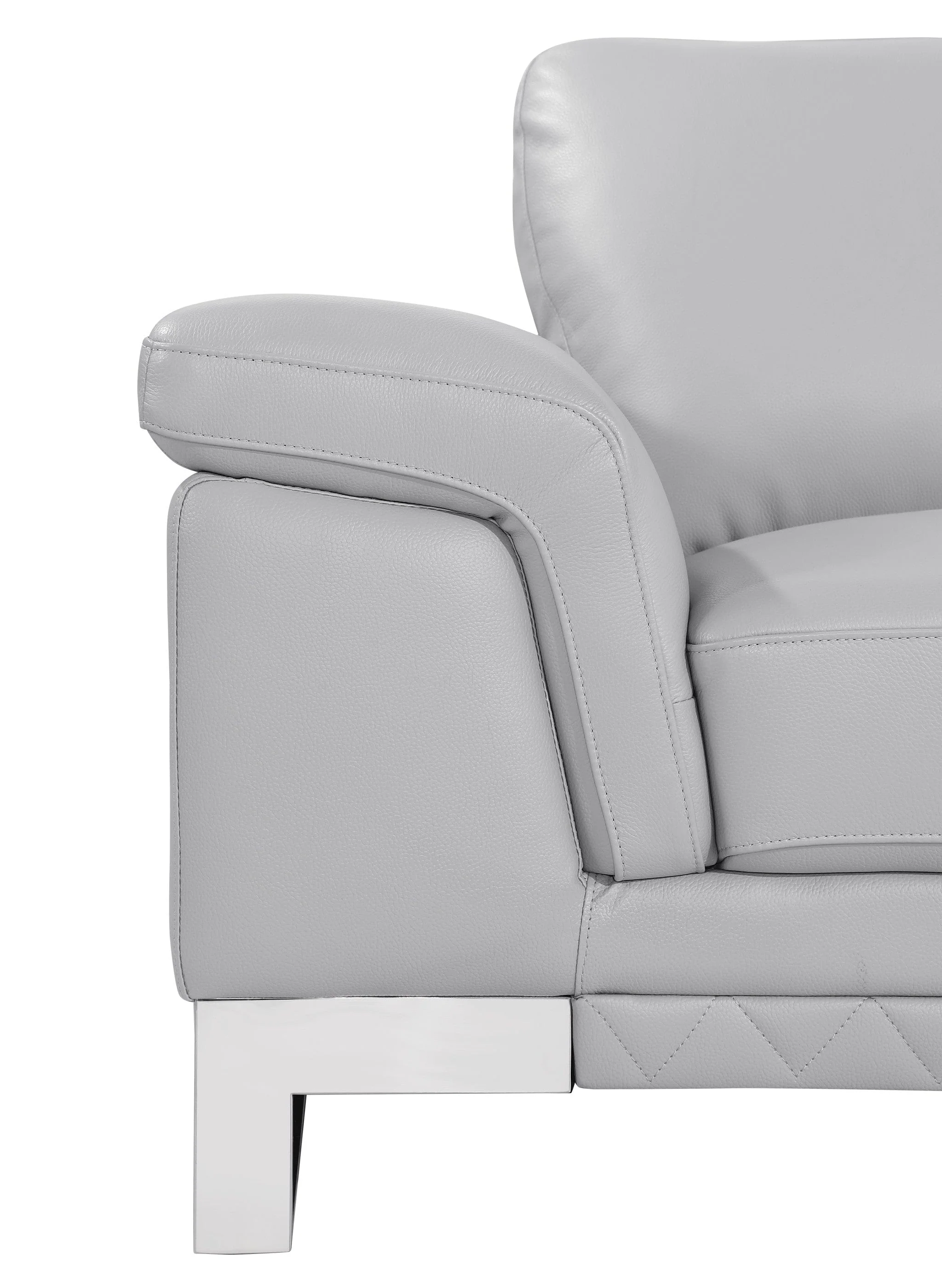32" Grey Lovely Light Leather Chair - Image 7