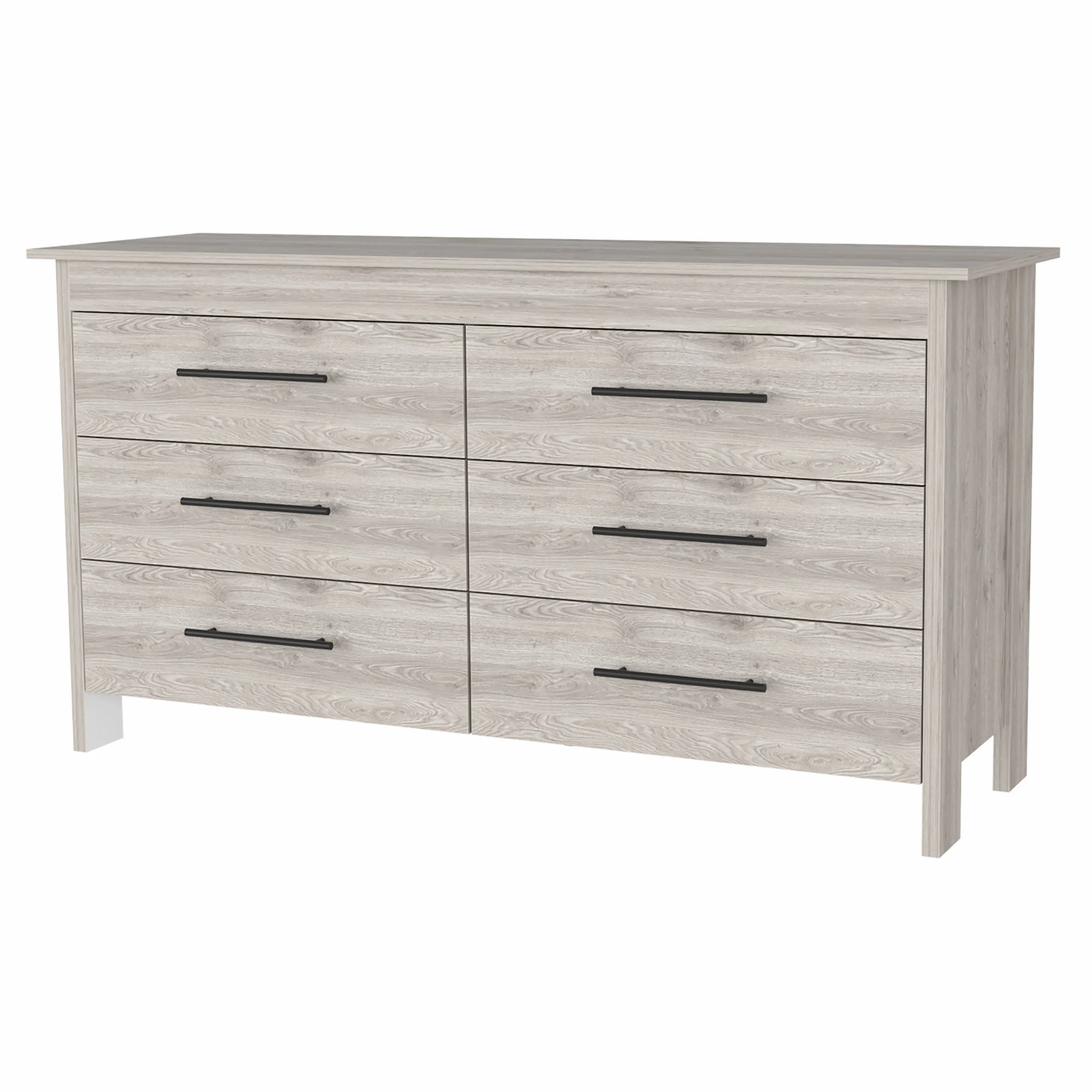 32" Light Gray Six Drawer Double Dresser - Image 2
