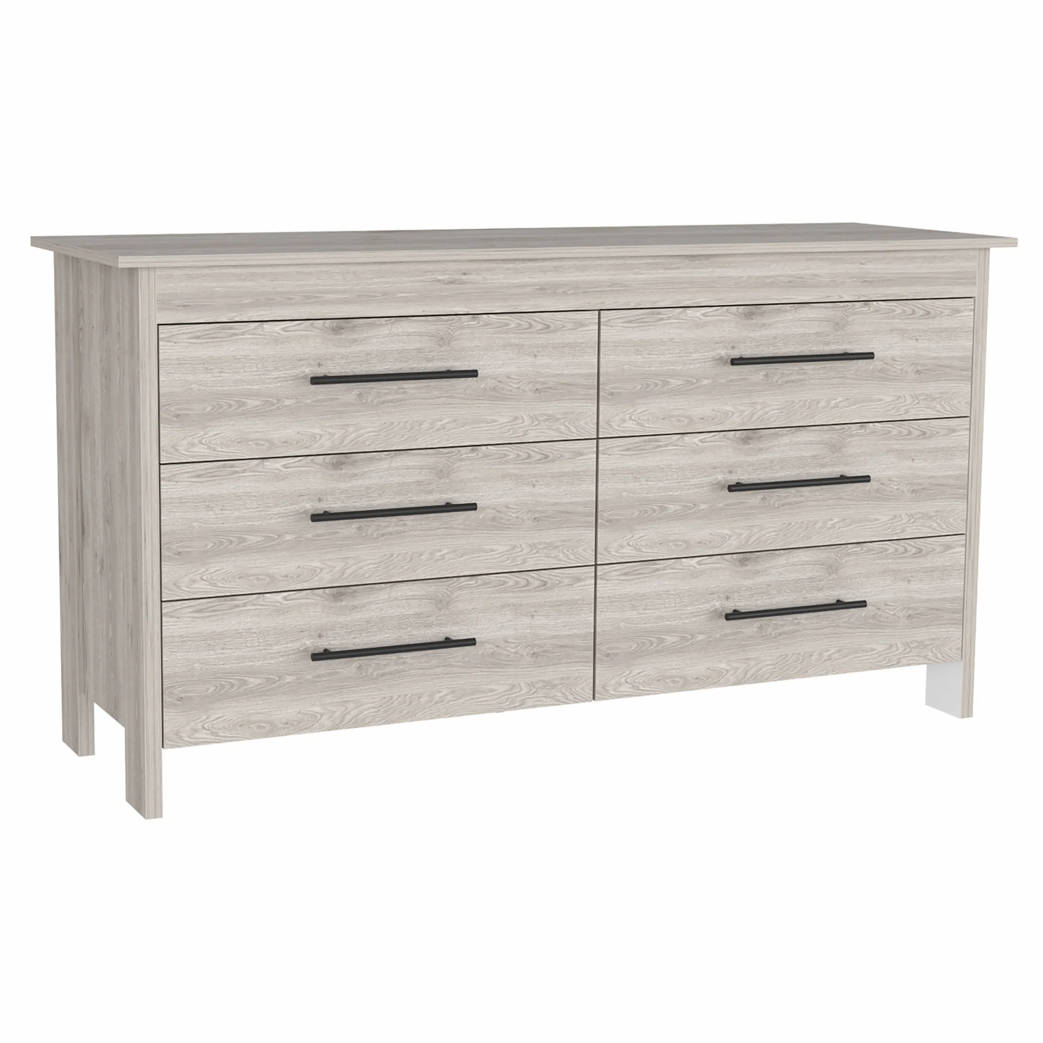 32" Light Gray Six Drawer Double Dresser - Image 5