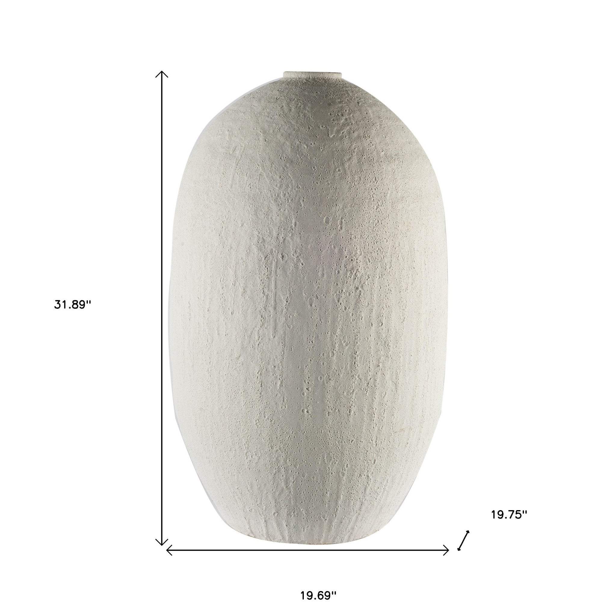 32" Narrow White Textured Ceramic Vase - Image 4