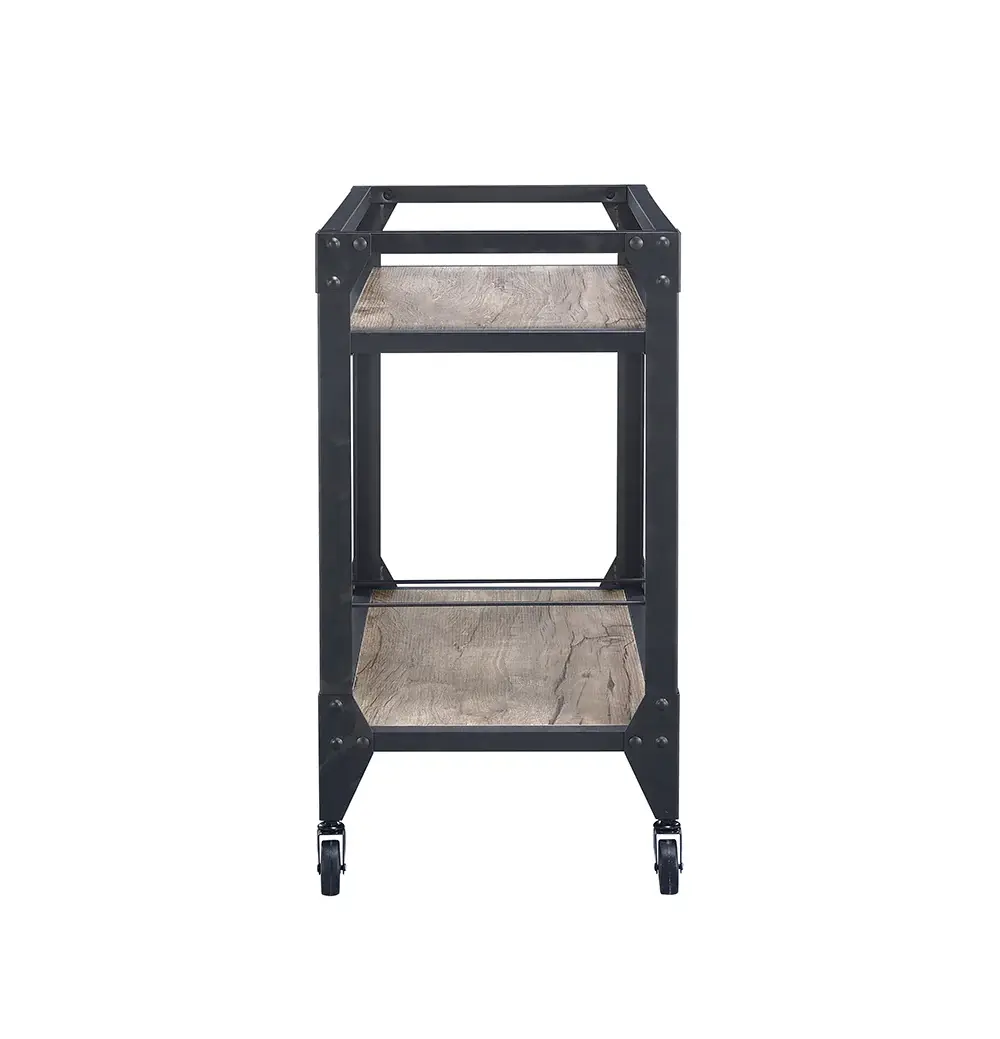 32" X 16" X 31" Black Metal Serving Cart - Image 3