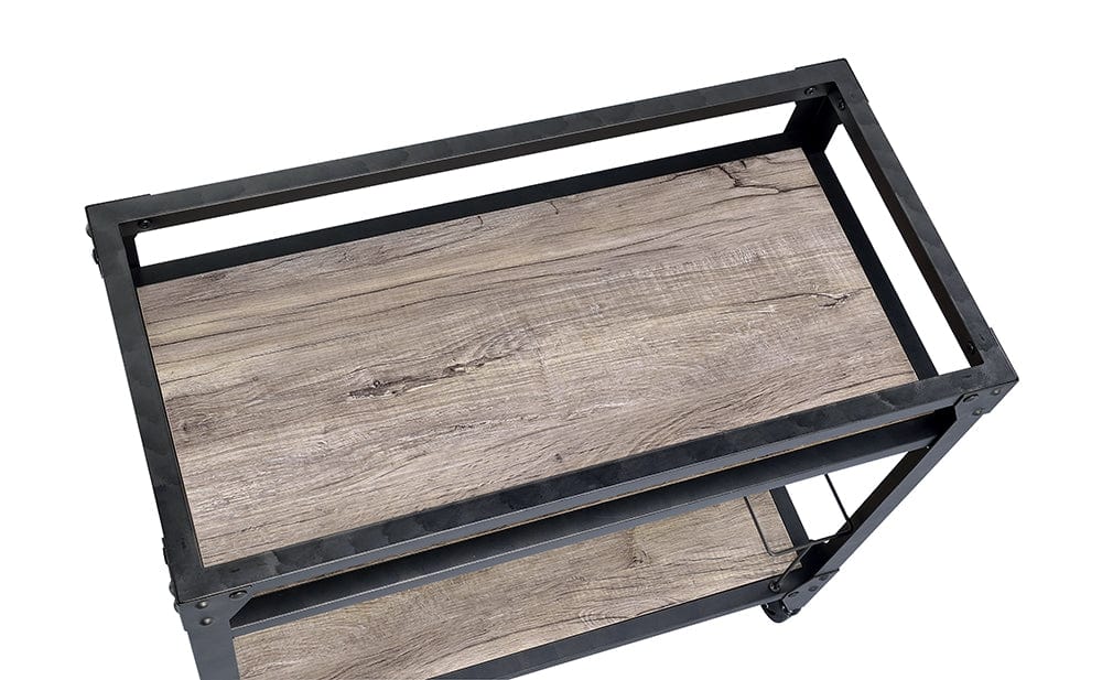 32" X 16" X 31" Black Metal Serving Cart - Image 4