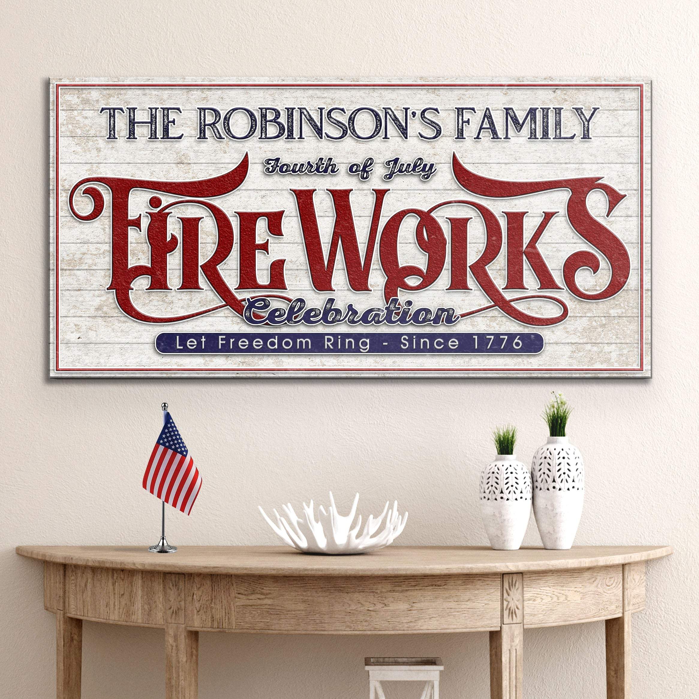 4th of July Fireworks Celebration Personalized Sign - Image 2