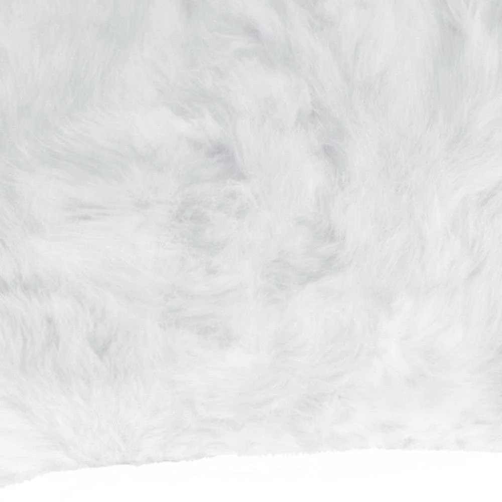5" X 12" X 20" 100% Natural Rabbit Fur White Pillow - Image 8