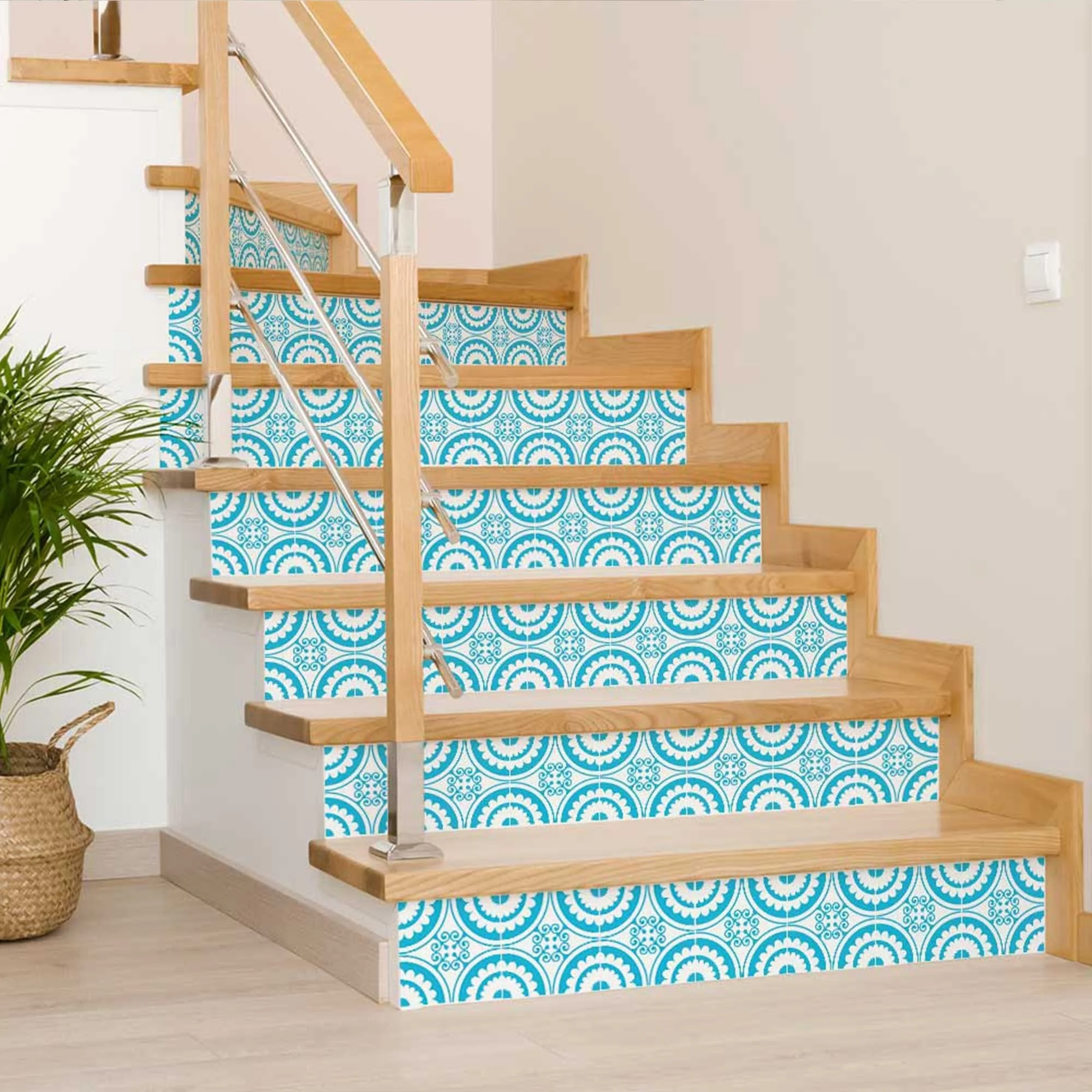 5" X 5" Aqua Gerber Removable Peel and Stick Tiles - Image 4