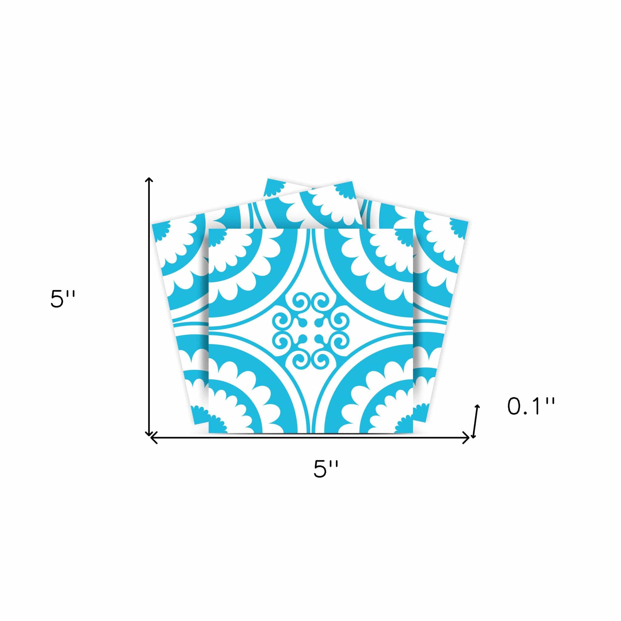 5" X 5" Aqua Gerber Removable Peel and Stick Tiles - Image 8