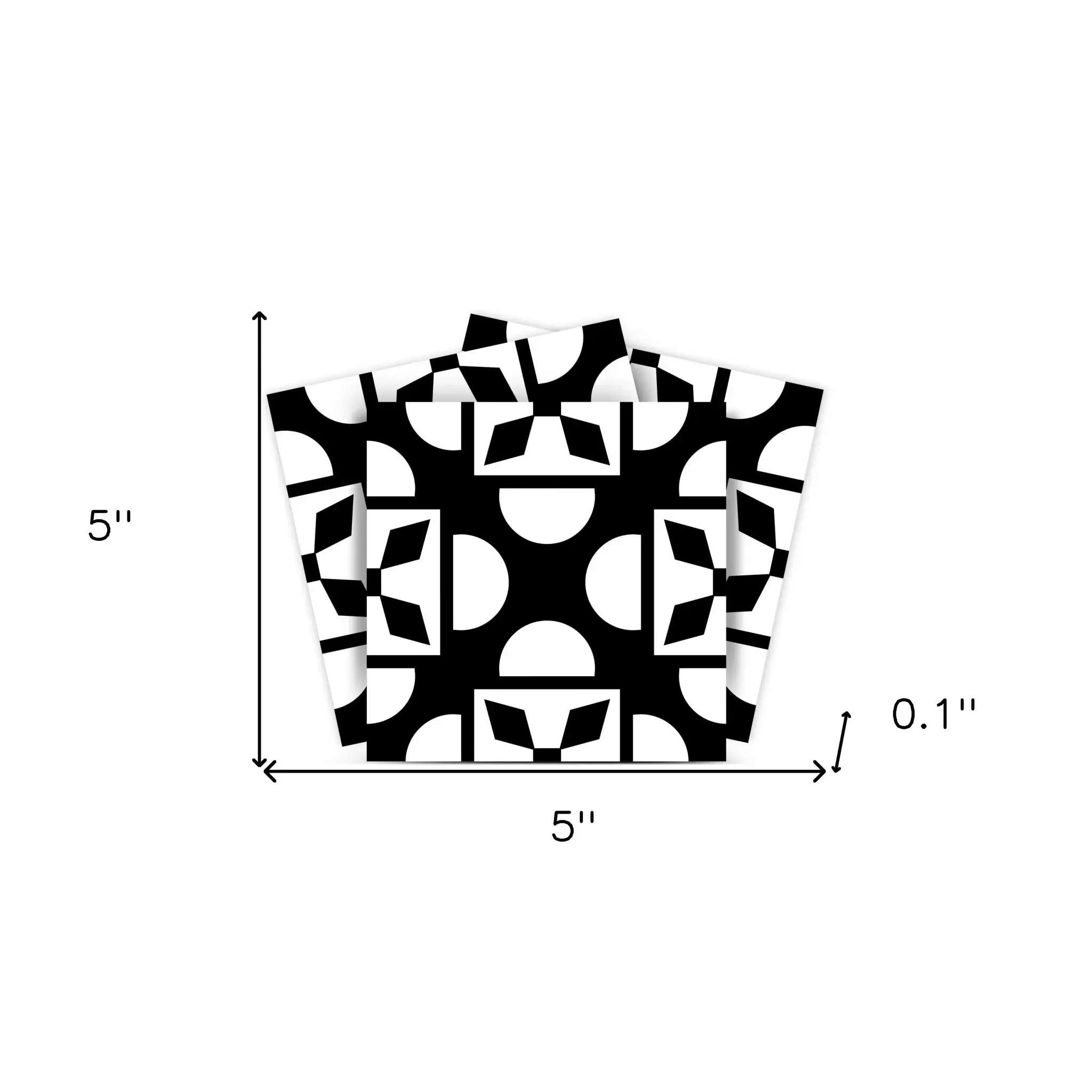 5" X 5" Black And White Coli Peel And Stick Tiles - Image 9