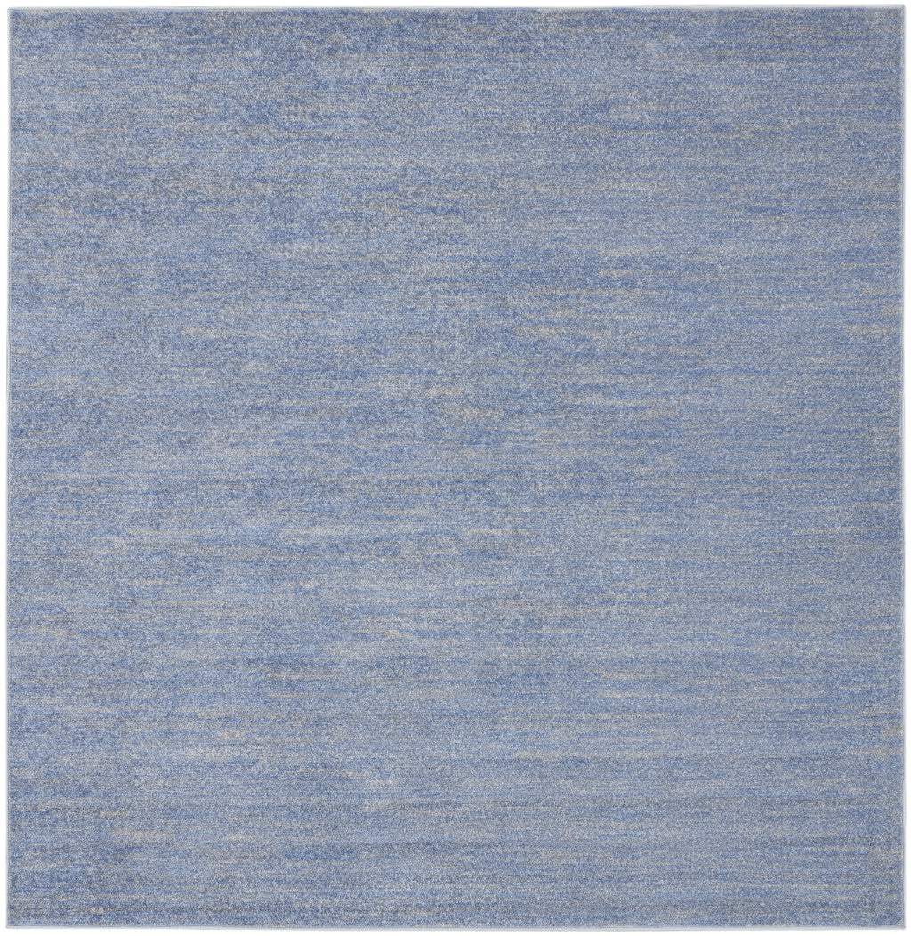 5' X 5' Blue And Grey Square Striped Non Skid Indoor Outdoor Area Rug - Image 2
