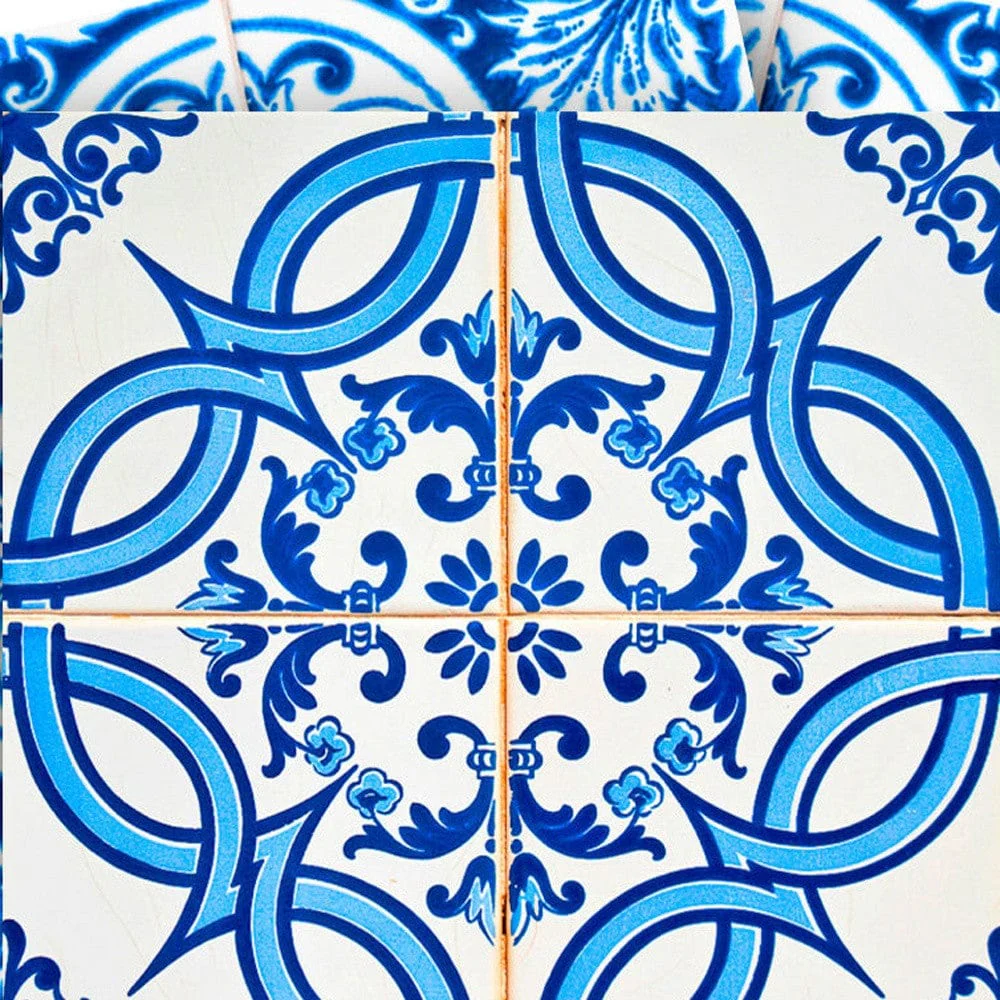 5" X 5" Blue and White Medi Peel And Stick Tiles - Image 4