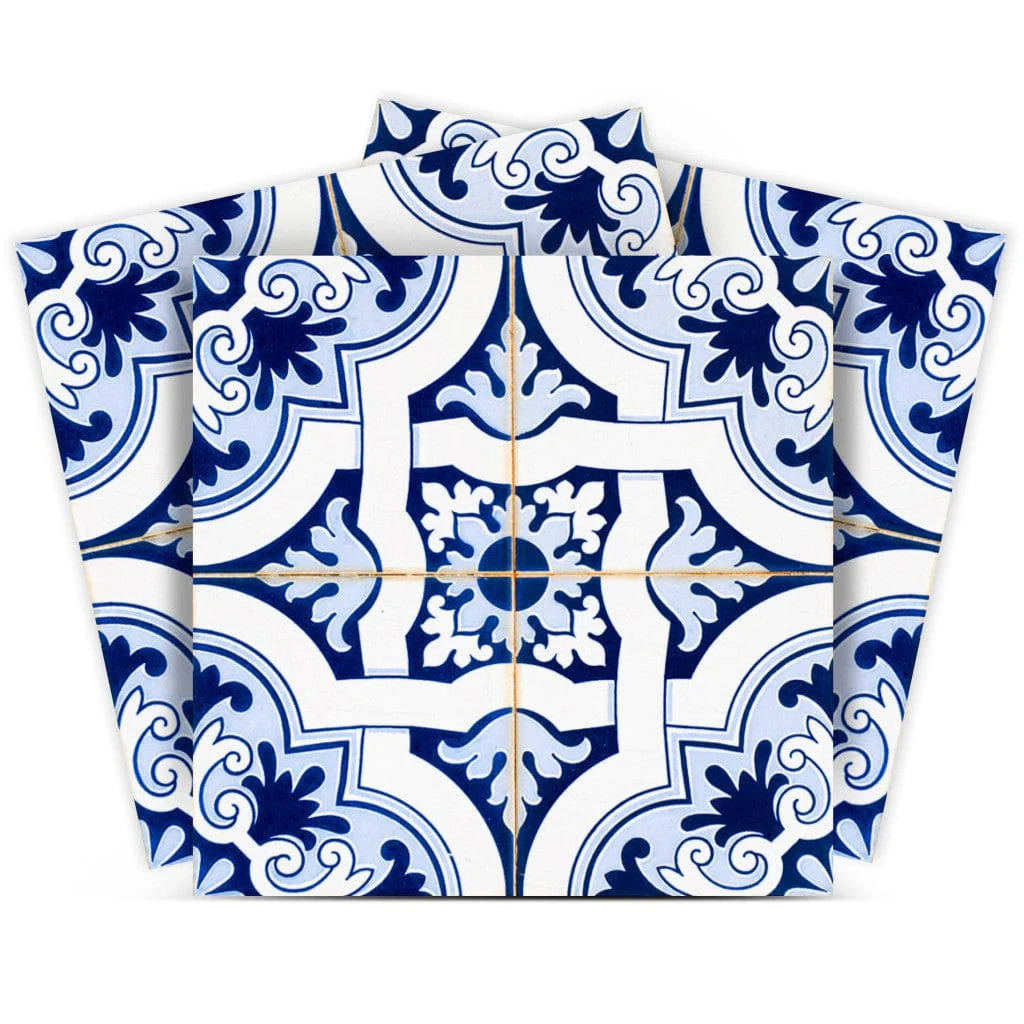 5" X 5" Blue Mia Gia Peel And Stick Removable Tiles