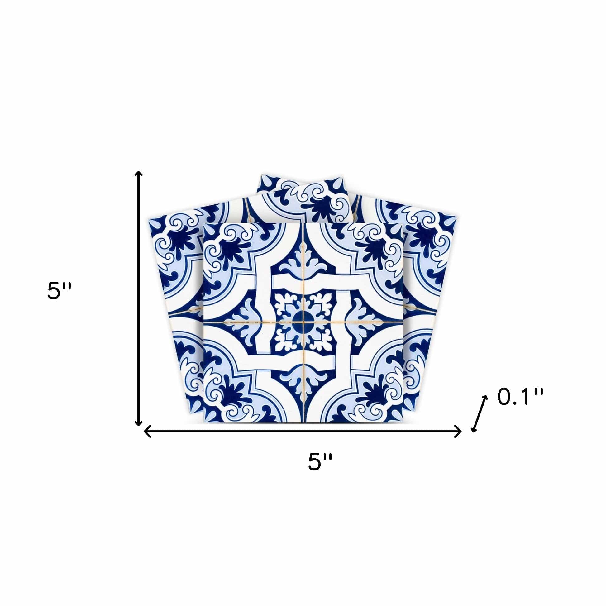 5" X 5" Blue Mia Gia Peel And Stick Removable Tiles - Image 9