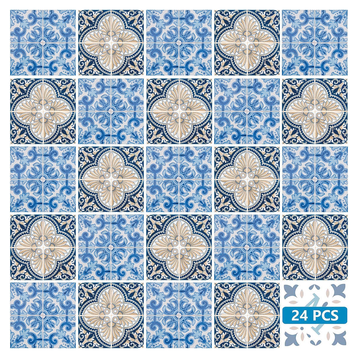 5" X 5" Blue Taupe Tobi Peel And Stick Tiles - Image 2