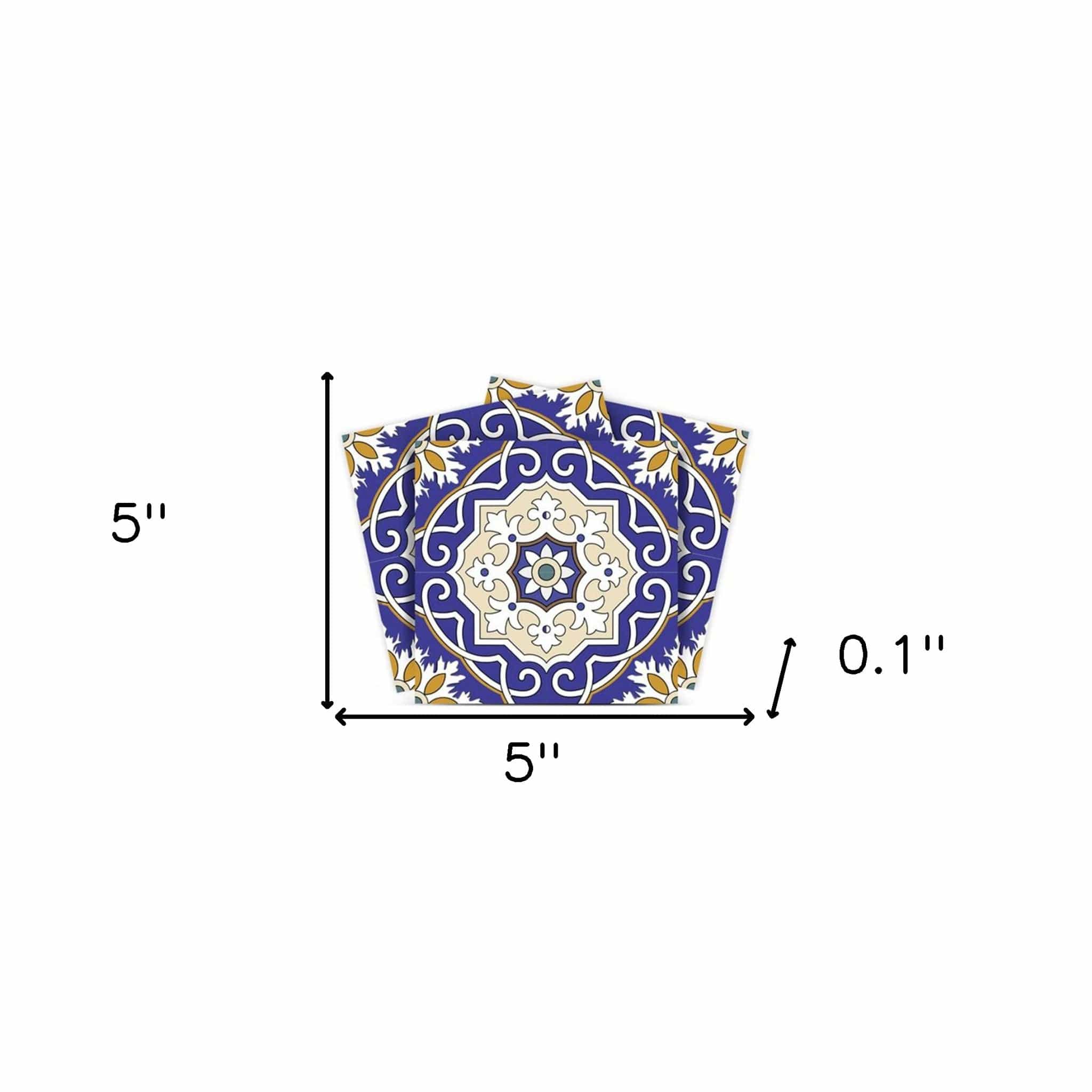 5" X 5" Blue White and Gold Mosaic Removable Tiles - Image 9