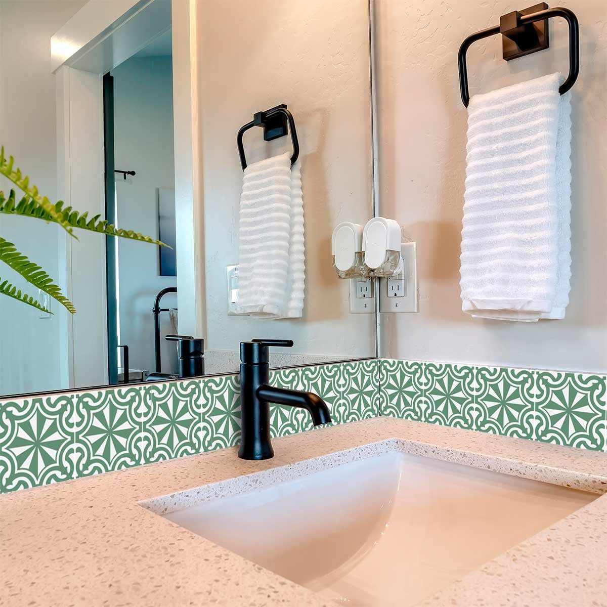 5" X 5" Glenda Sage  Removable Peel and Stick Tiles - Image 6