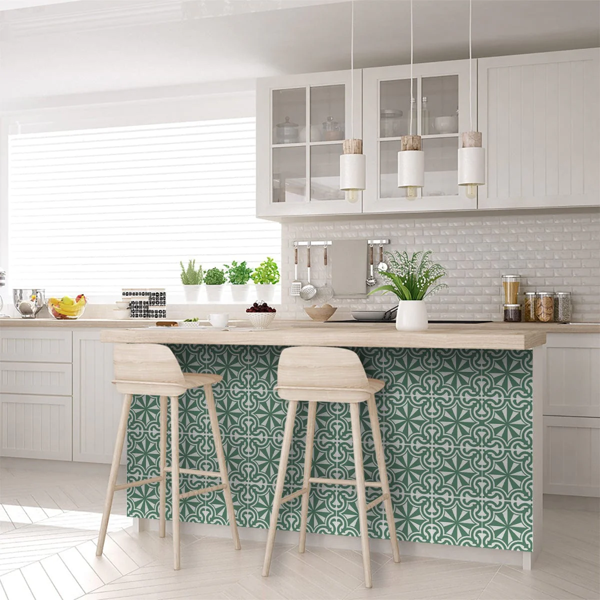 5" X 5" Glenda Sage  Removable Peel and Stick Tiles - Image 8