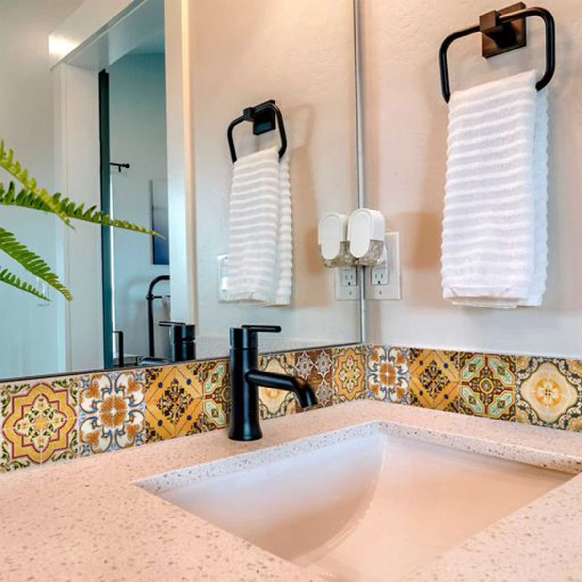 5" X 5" Golden Multi Mosaic Peel and Stick Tiles - Image 6