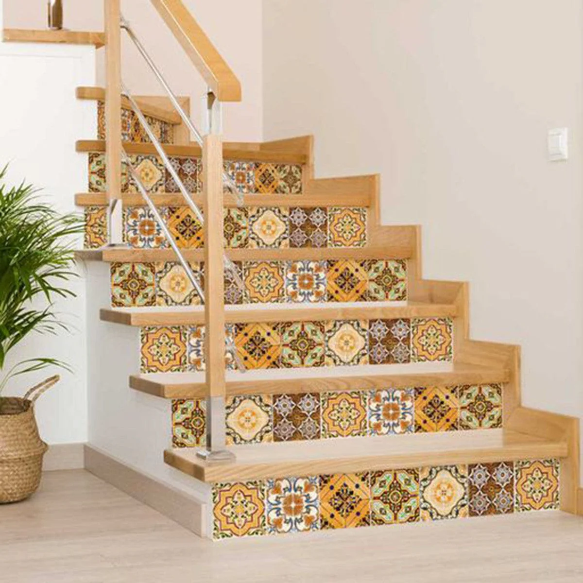 5" X 5" Golden Multi Mosaic Peel and Stick Tiles - Image 7