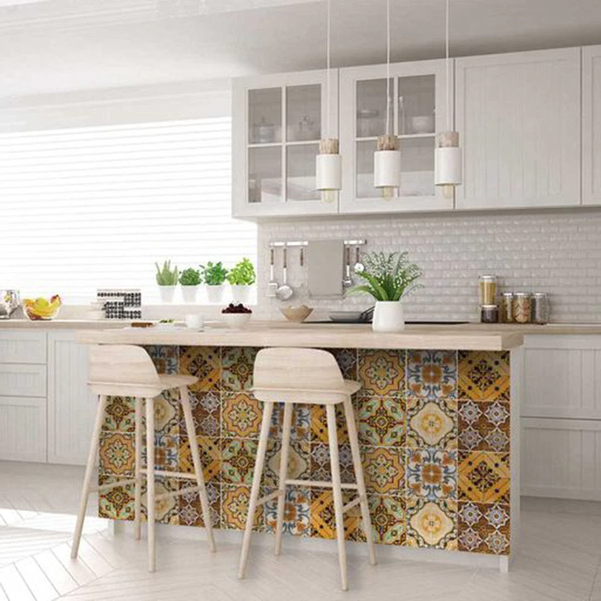 5" X 5" Golden Multi Mosaic Peel and Stick Tiles - Image 9