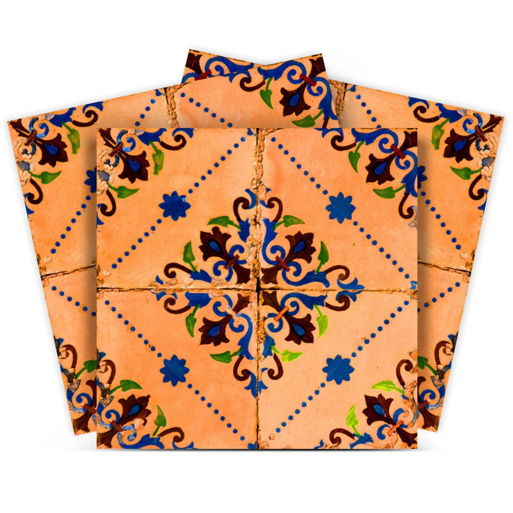 5" X 5" Golden Rio Removable Peel and Stick Tiles