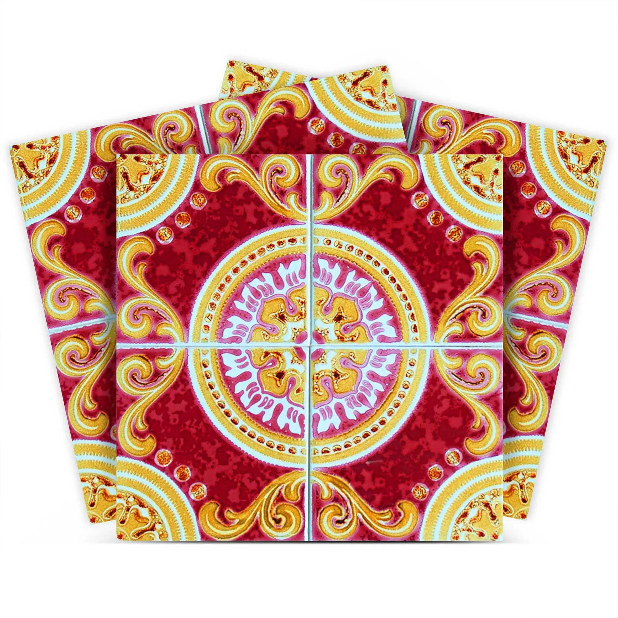 5" X 5" Golden Ruby Removable  Peel And Stick Tiles