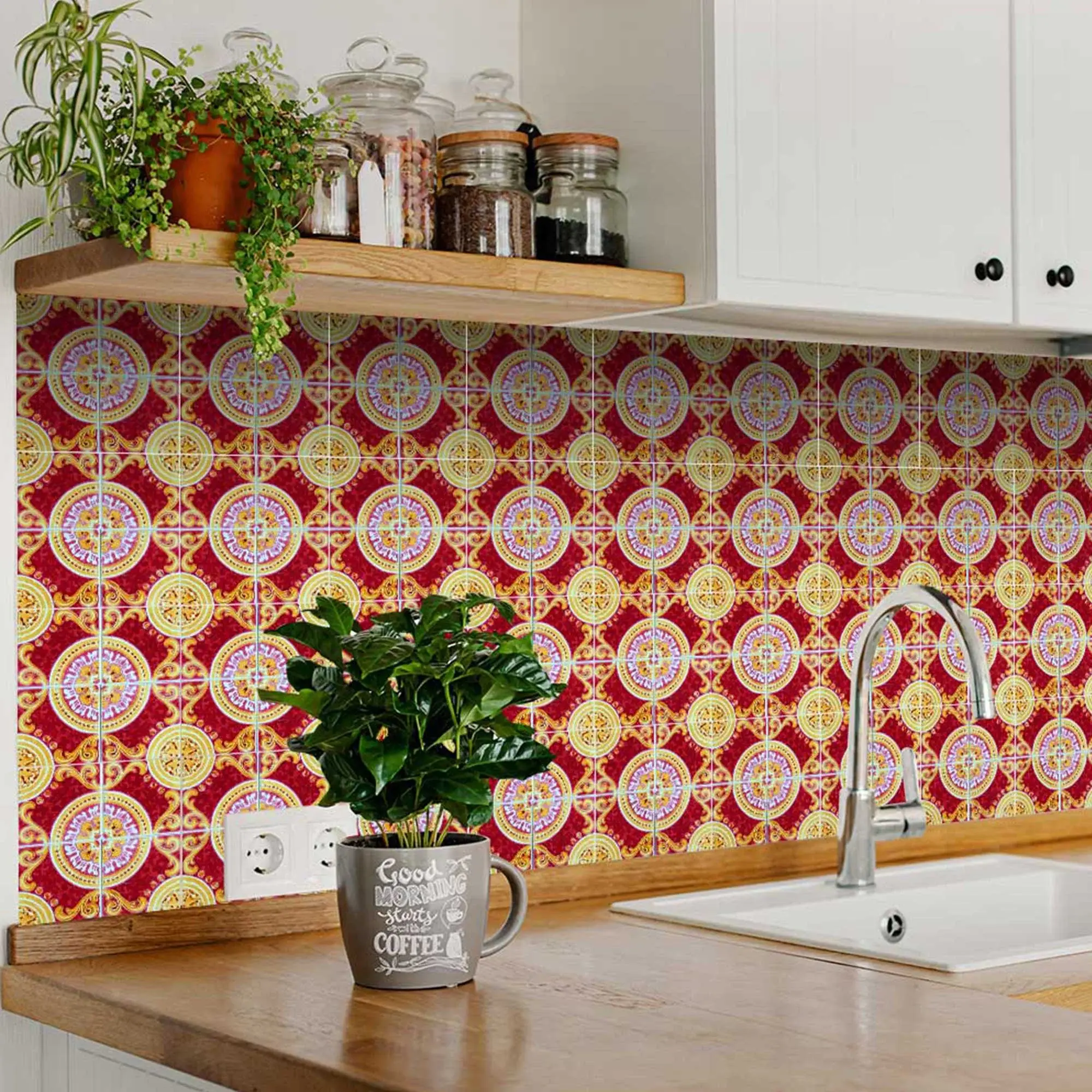 5" X 5" Golden Ruby Removable  Peel And Stick Tiles - Image 6
