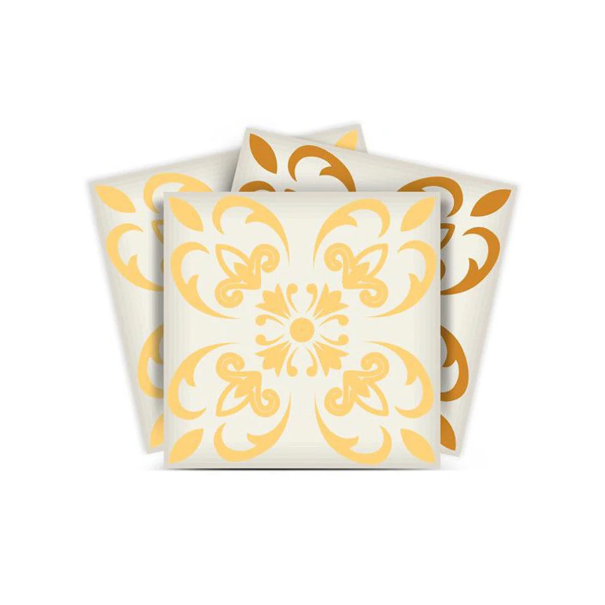 5" X 5" Golden Yellow Retro Peel And Stick Removable Tiles - Image 3