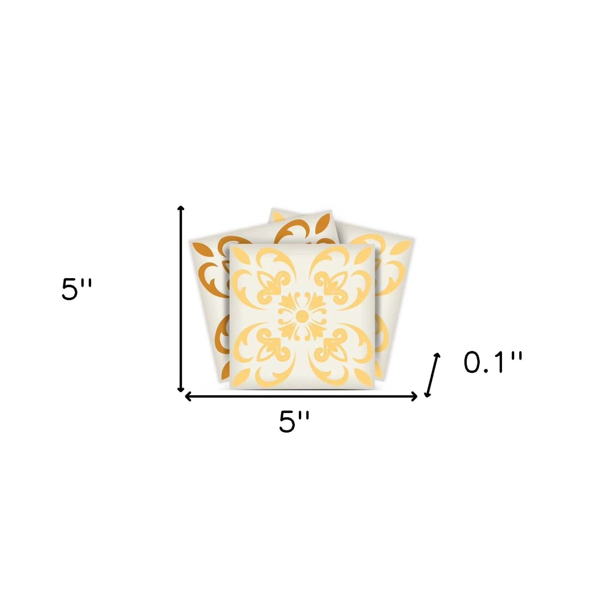 5" X 5" Golden Yellow Retro Peel And Stick Removable Tiles - Image 9