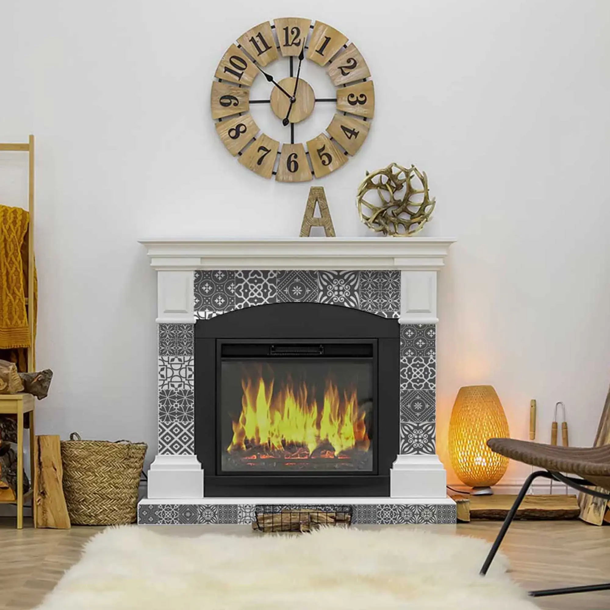 5" X 5" Gray And White Mosaic Peel And Stick Removable Tiles - Image 7