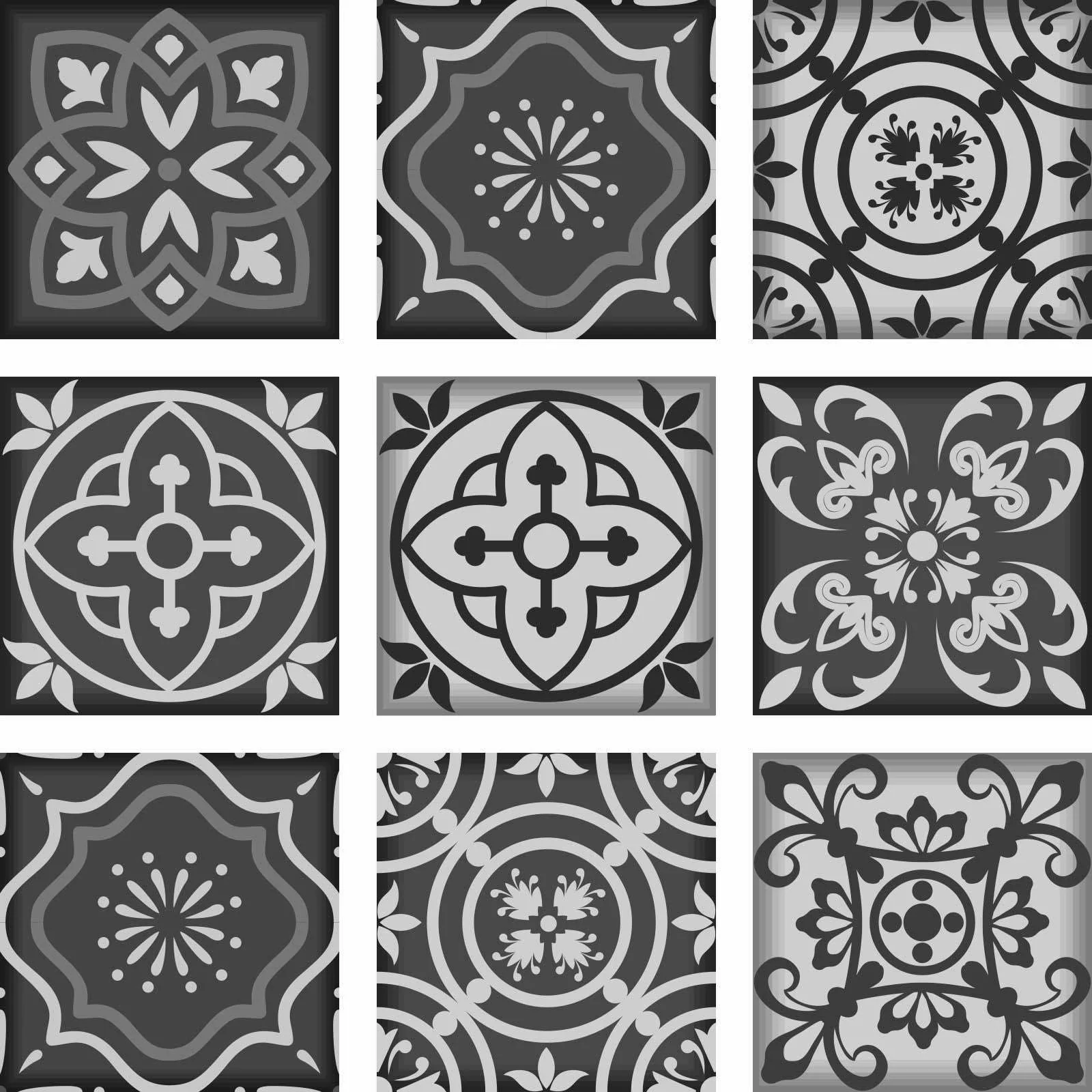 5" X 5" Gray and White Multi  Peel and Stick Removable Tiles - Image 3