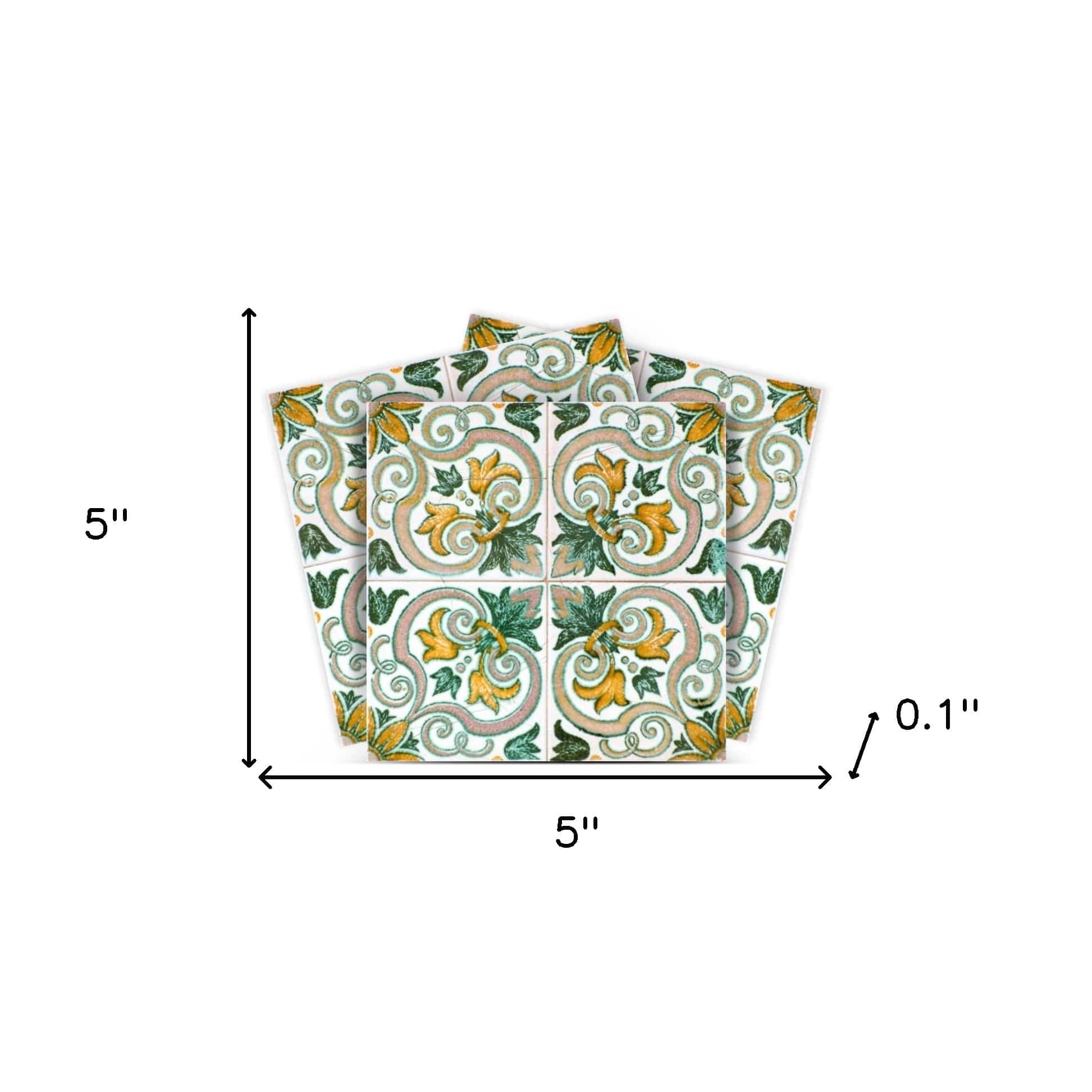 5" X 5" Green Yellow Melo Peel and Stick Tiles - Image 9