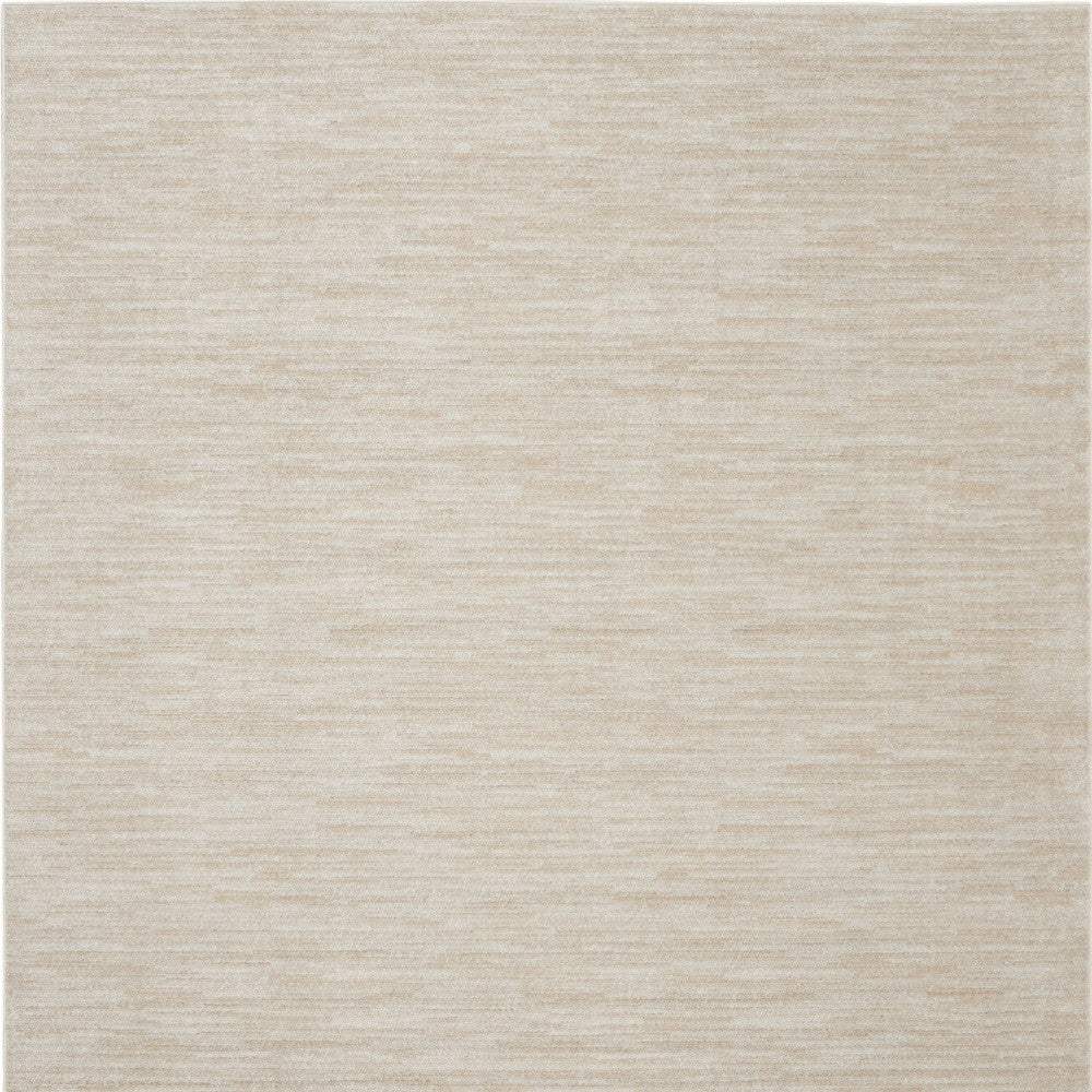 5' X 5' Ivory And Beige Square Non Skid Indoor Outdoor Area Rug - Image 2