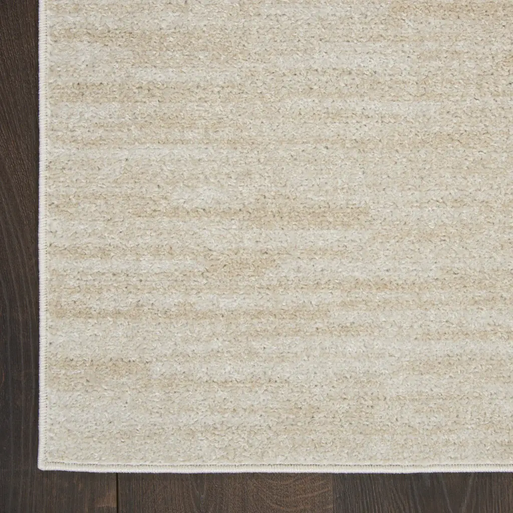 5' X 5' Ivory And Beige Square Non Skid Indoor Outdoor Area Rug - Image 3