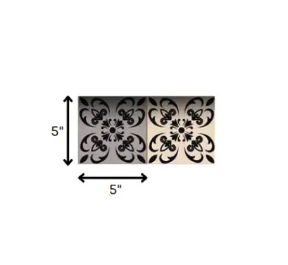 5" X 5" Light Grey And Cream Orchid Peel And Stick Removable Tiles - Image 9