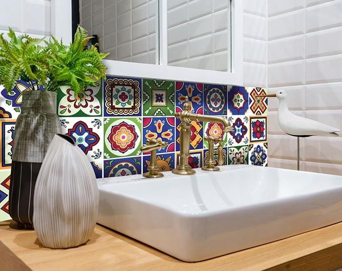 5" x 5" Mediterra Celestial Mosaic Peel and Stick Removable Tiles - Image 3