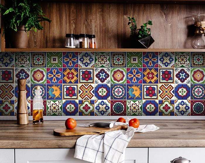 5" x 5" Mediterra Celestial Mosaic Peel and Stick Removable Tiles - Image 7
