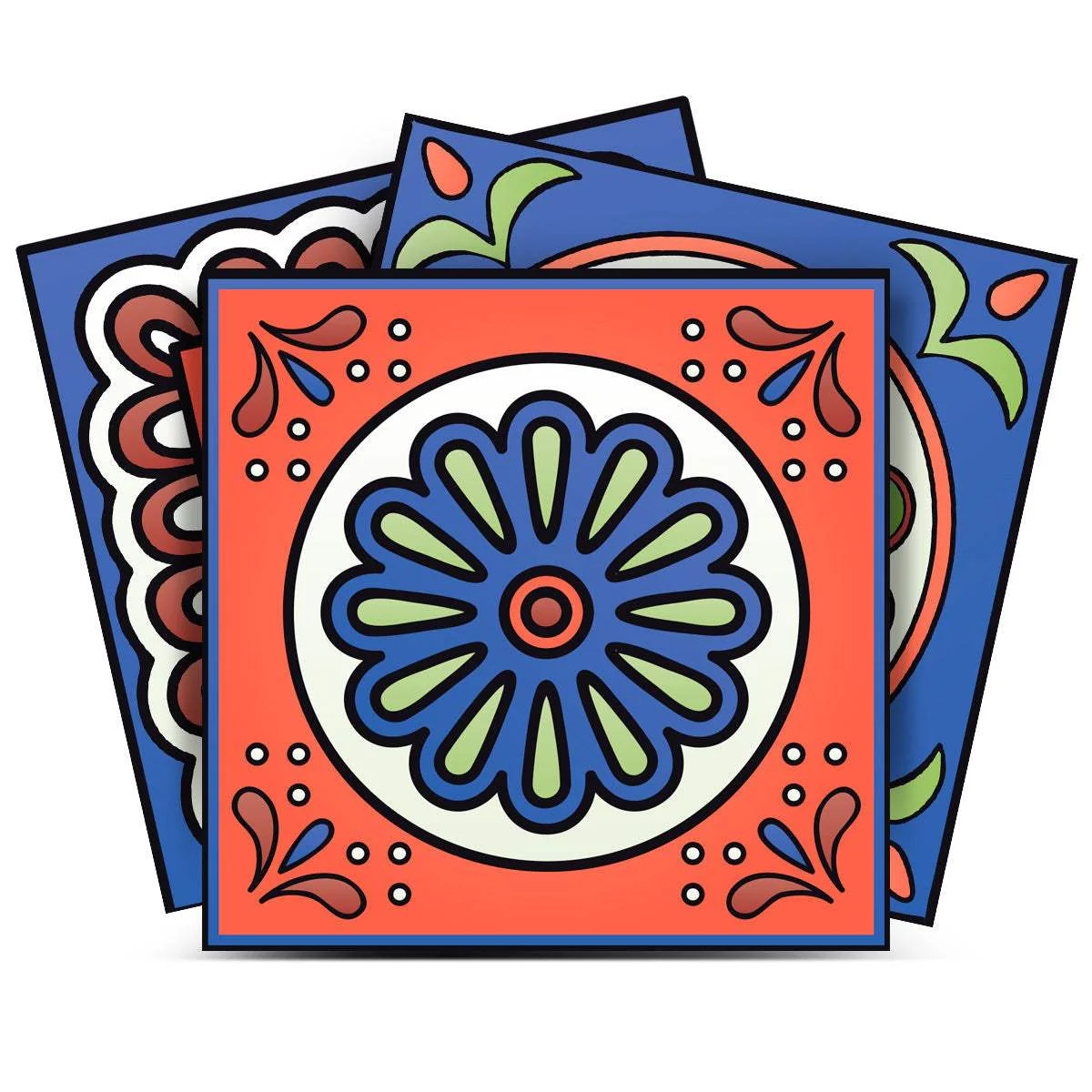 5" X 5" Mediterra Terra Cotta Mosaic Peel And Stick Removable Tiles - Image 4