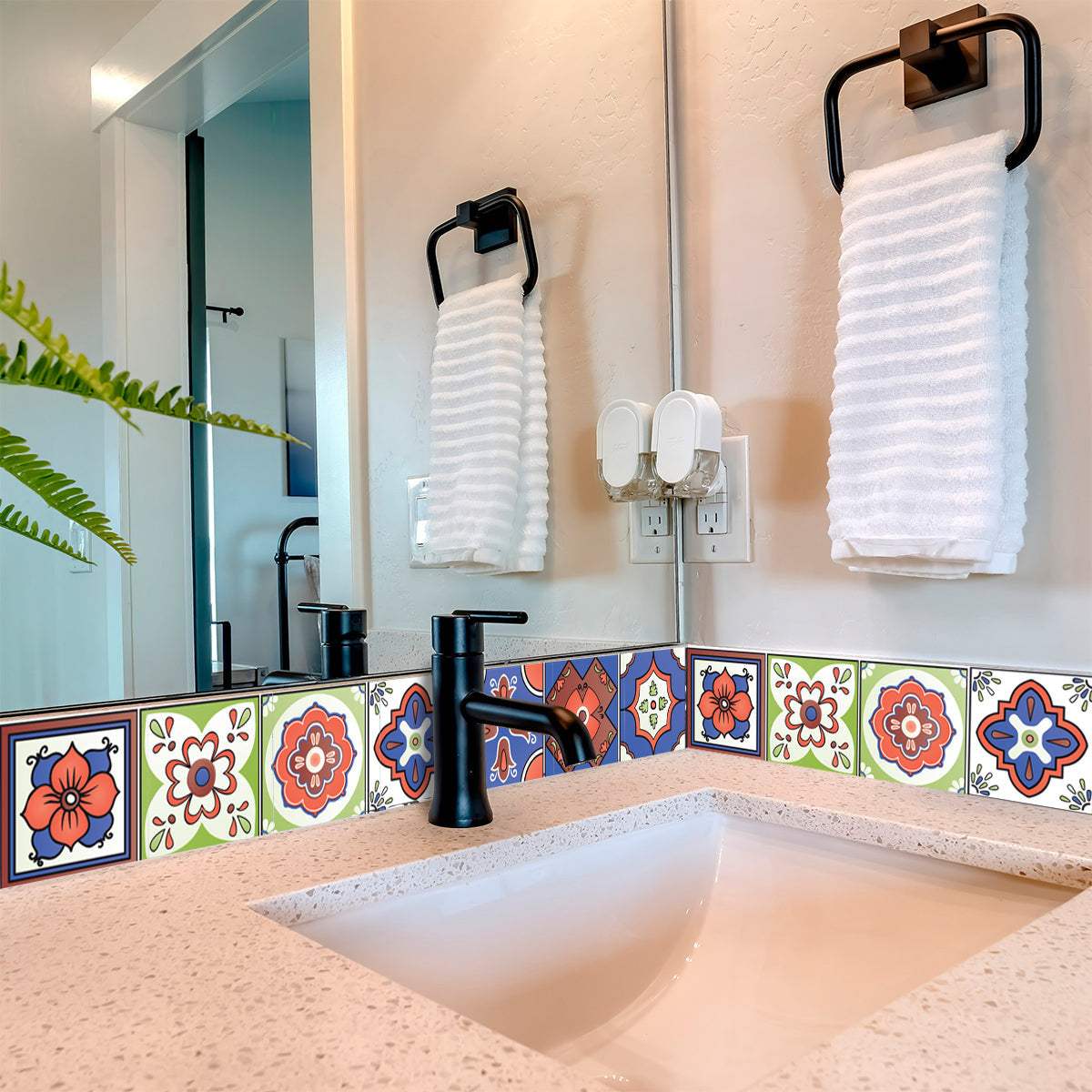 5" X 5" Mediterra Terra Cotta Mosaic Peel And Stick Removable Tiles - Image 7
