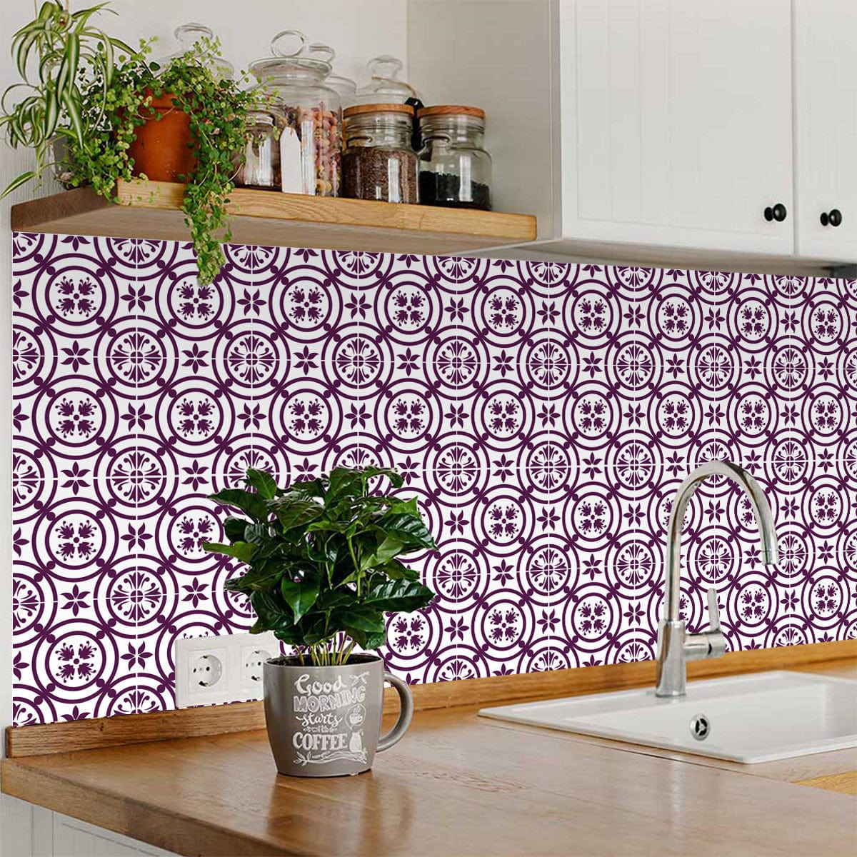 5" X 5" Merlot Lisa Removable Peel and Stick Tiles - Image 4