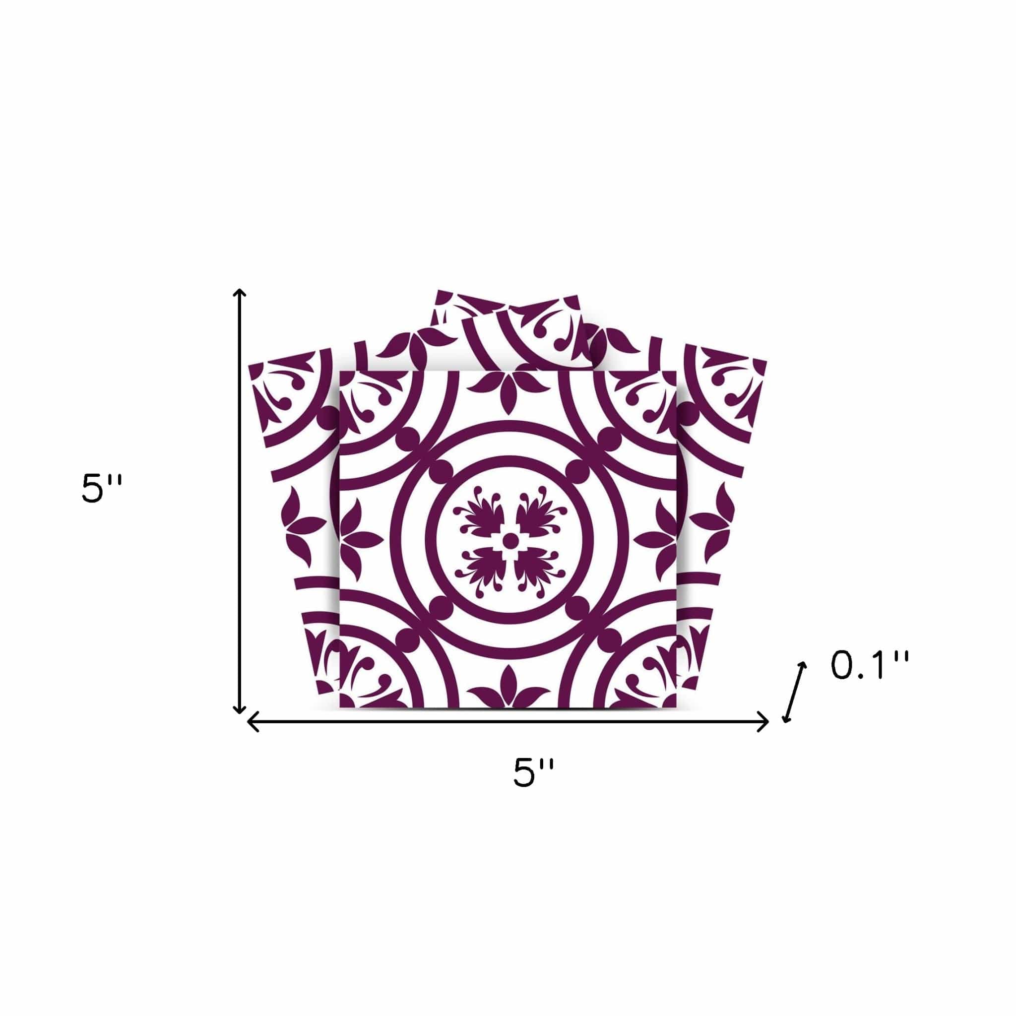 5" X 5" Merlot Lisa Removable Peel and Stick Tiles - Image 9