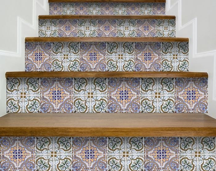 5" X 5" Muted Pastel Scroll Peel And Stick Tiles - Image 2
