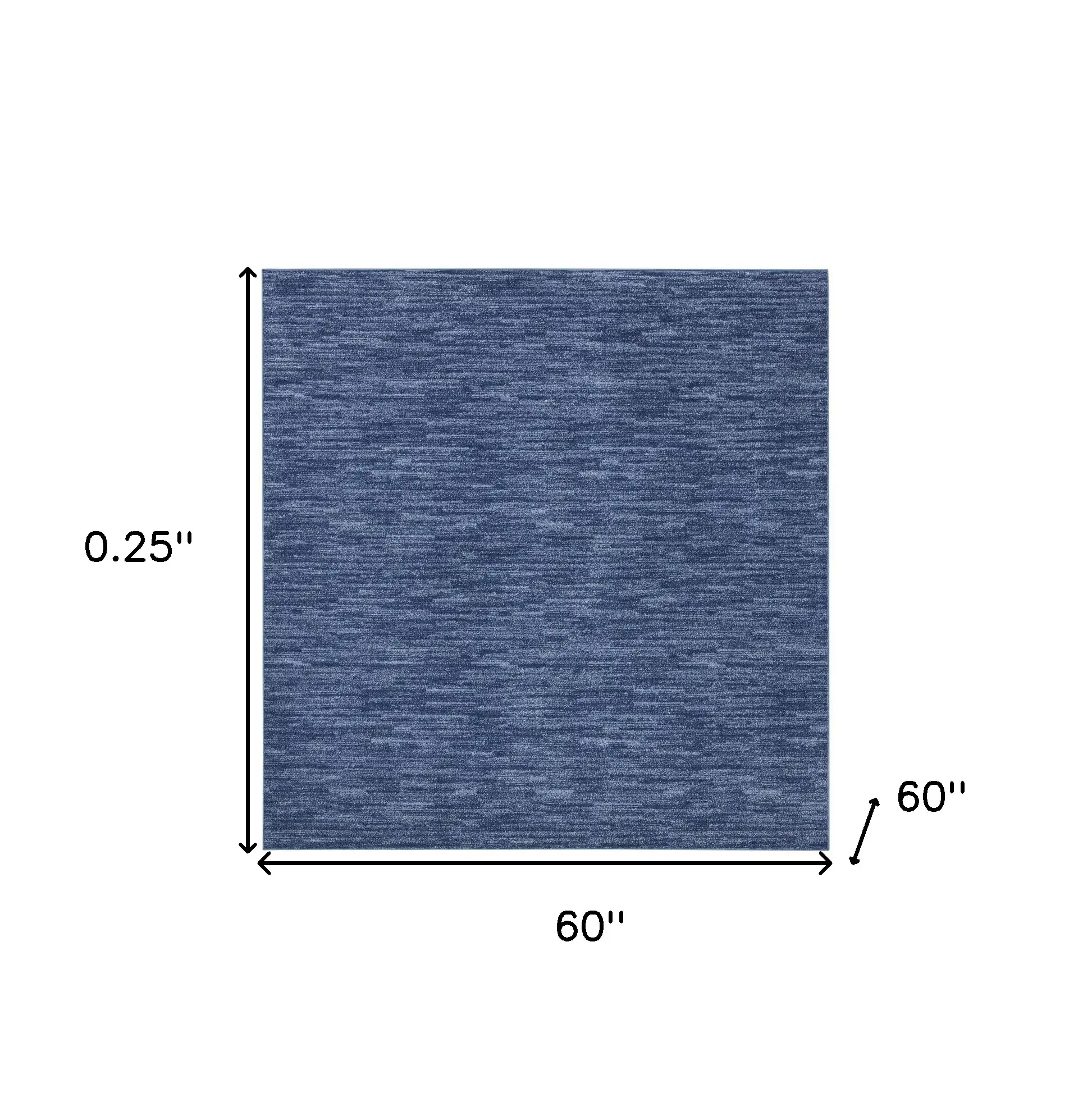 5' X 5' Navy Blue Square Non Skid Indoor Outdoor Area Rug - Image 8