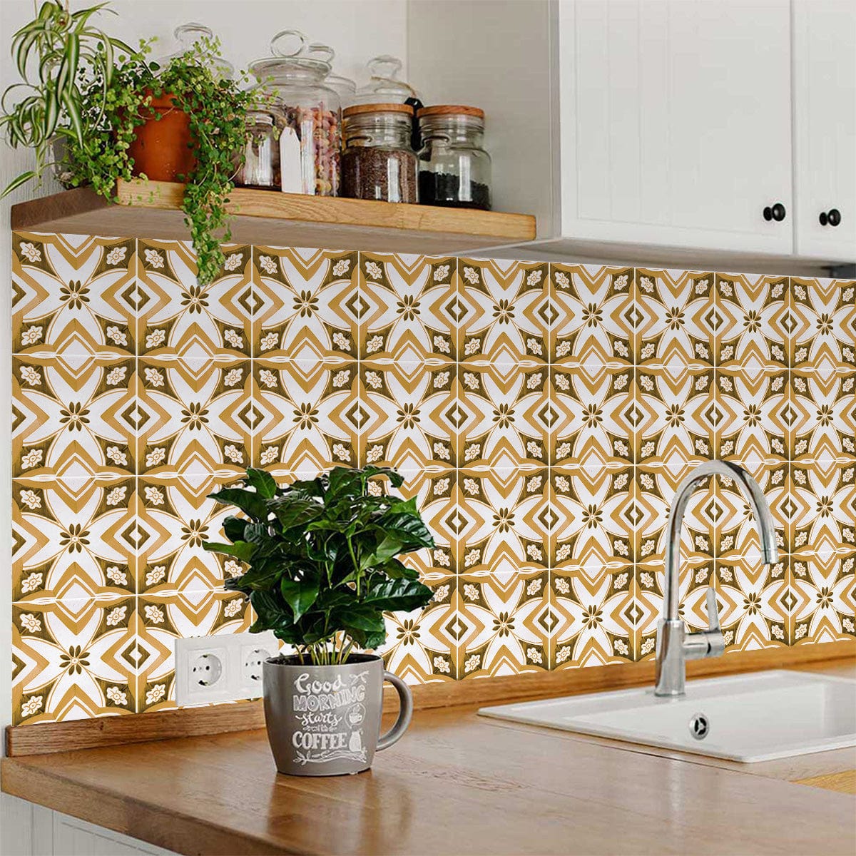 5" x 5" Papaya Peel and Stick Removable Tiles - Image 2