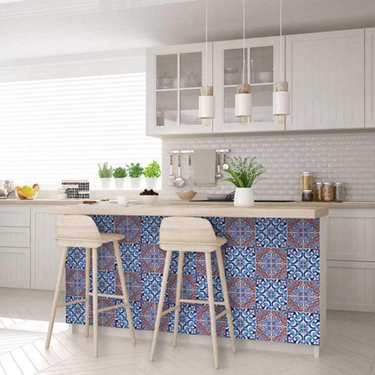 5" X 5" Prima Blue Peel And Stick Removable Tiles - Image 9
