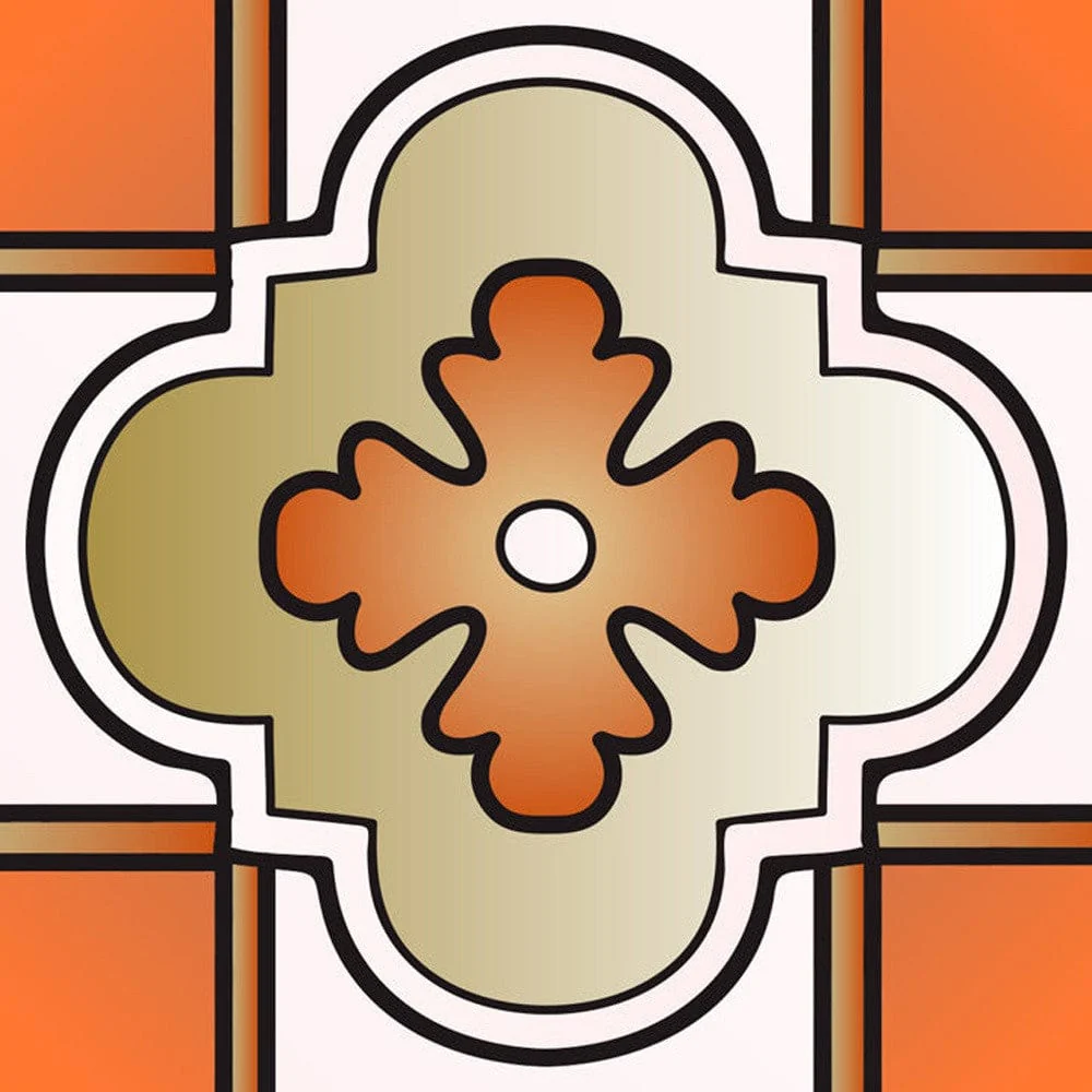 5" x 5" Retro Orange Mosaic Peel and Stick Removable Tiles - Image 4