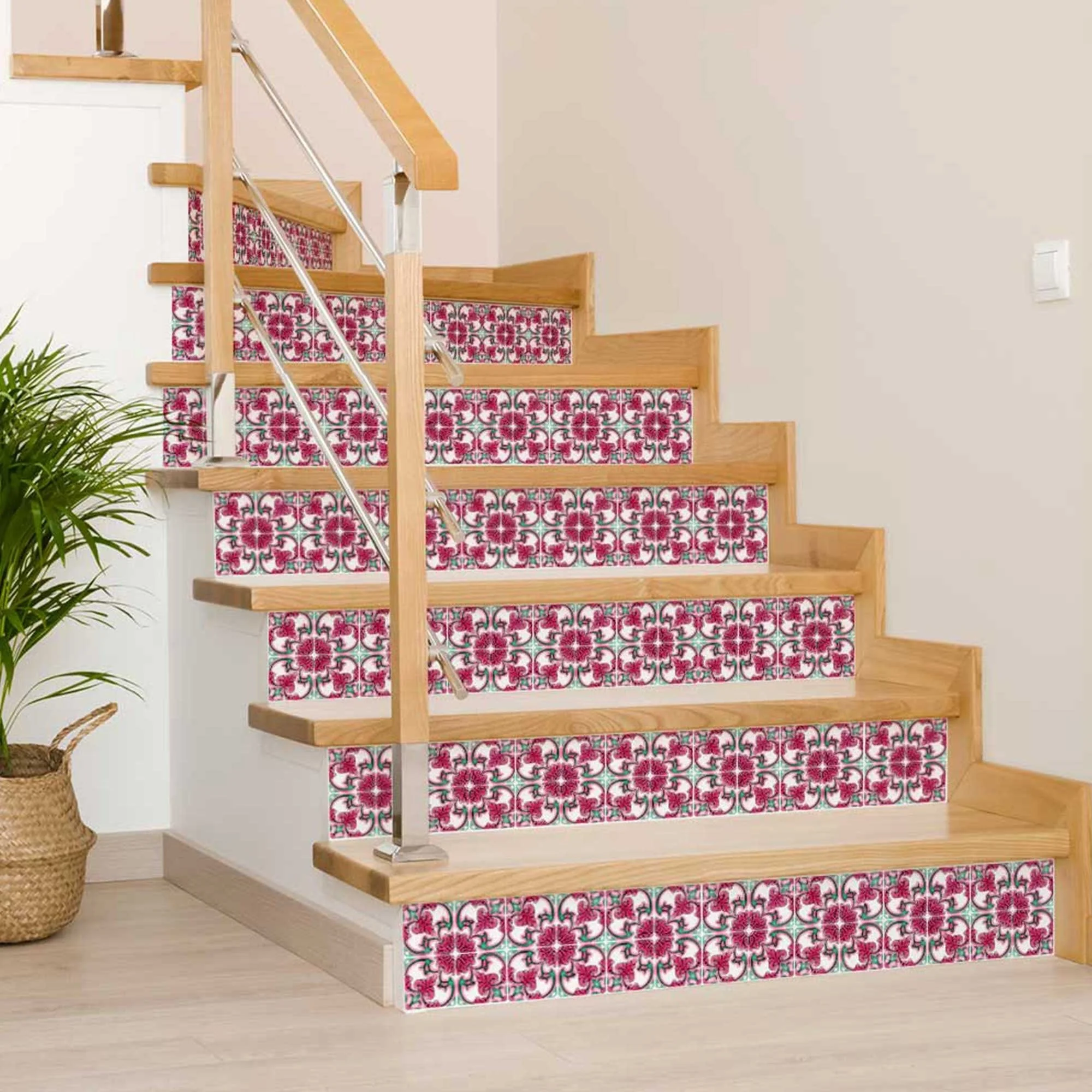 5" X 5" Rosa Pink Lea Removable Peel and Stick Tiles - Image 4