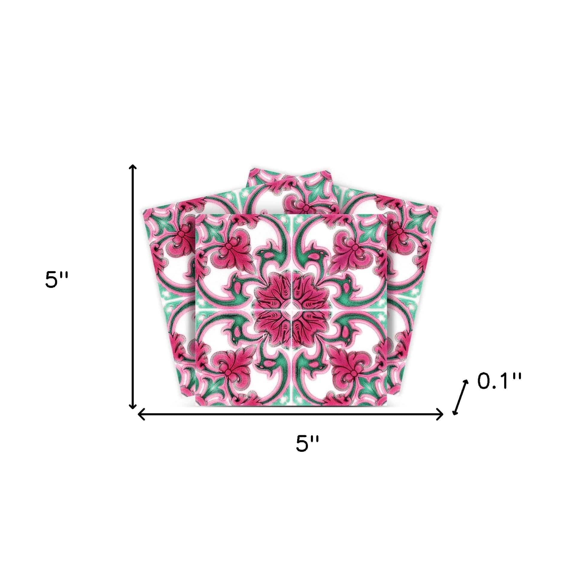 5" X 5" Rosa Pink Lea Removable Peel and Stick Tiles - Image 9