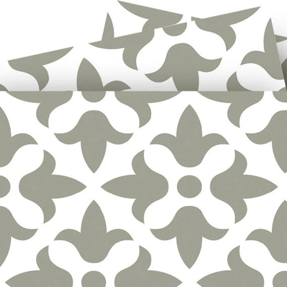 5" X 5" Sage Gray Fleur Removable Peel and Stick Tiles - Image 2