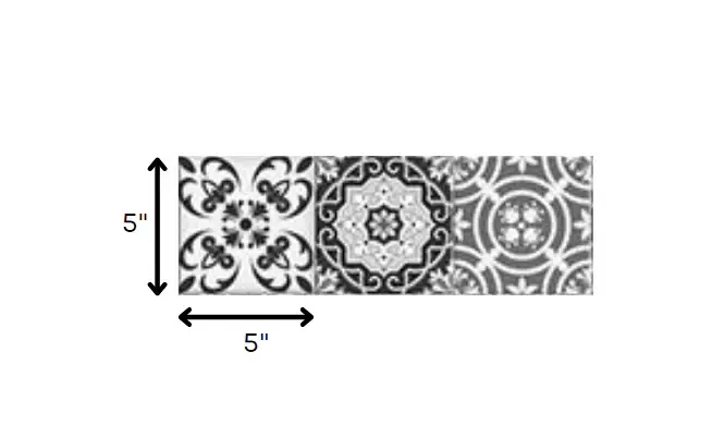 5" x 5" Shades of Grey Mosaic Peel and Stick Removable Tiles - Image 8