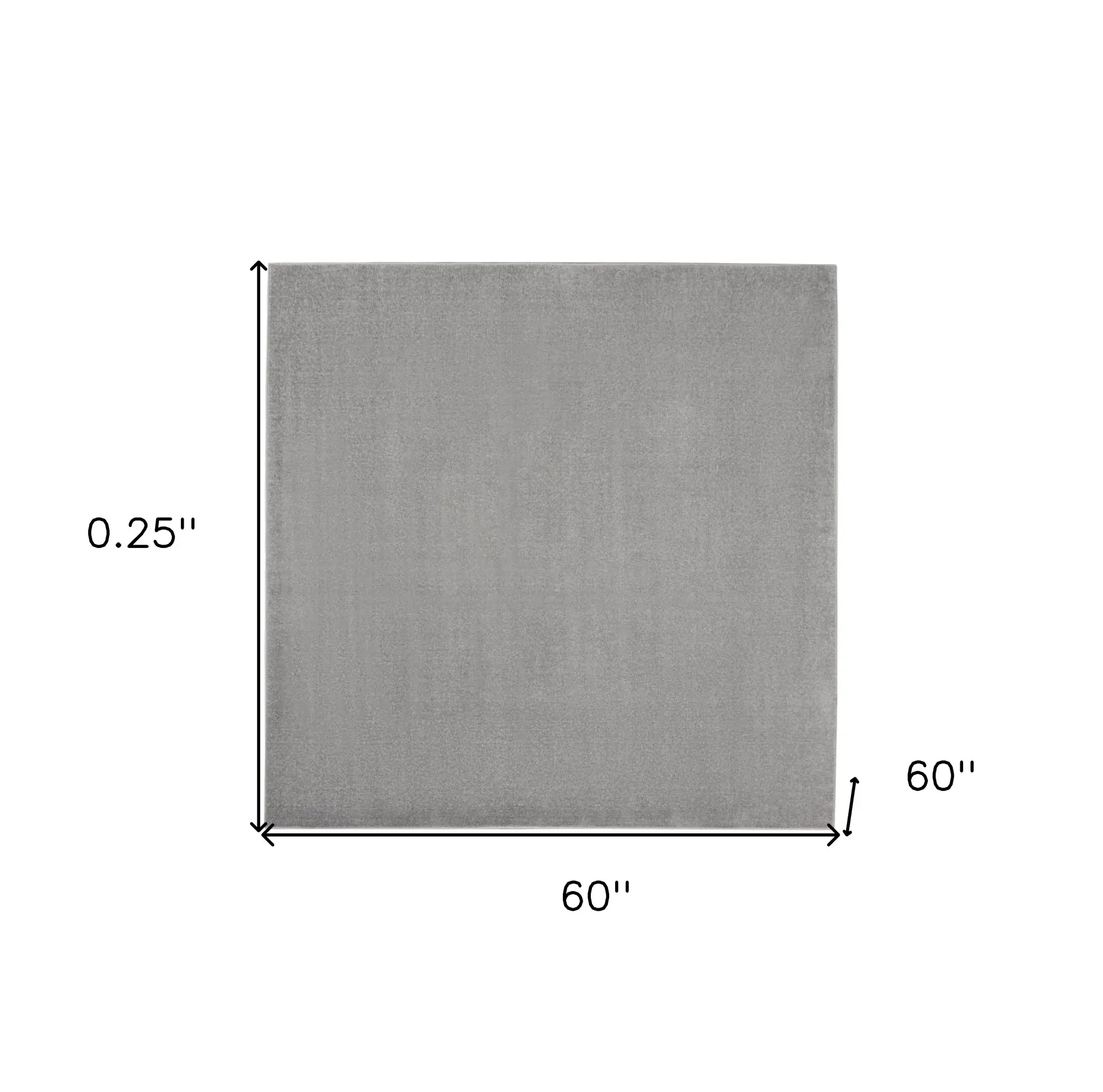 5' X 5' Silver Grey Square Non Skid Indoor Outdoor Area Rug - Image 6