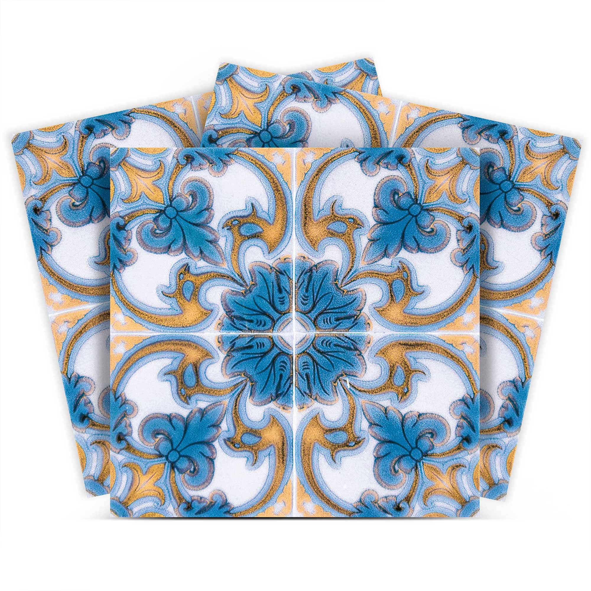 5" X 5" Teal Taupe Sia Removable Peel and Stick Tiles - Image 3